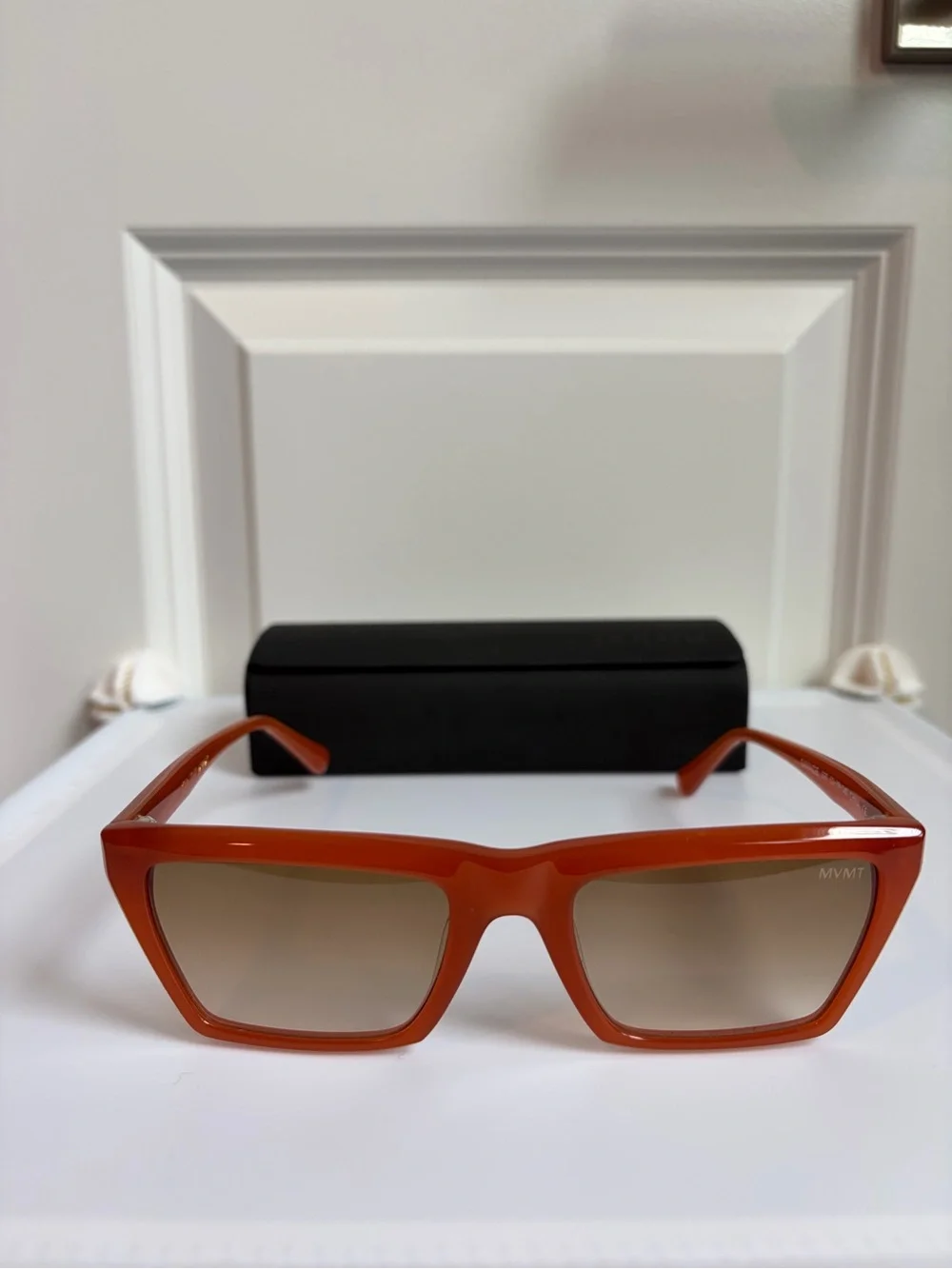 MVMT Women's Orange Frame Sunglasses with Brown Gradient Lenses